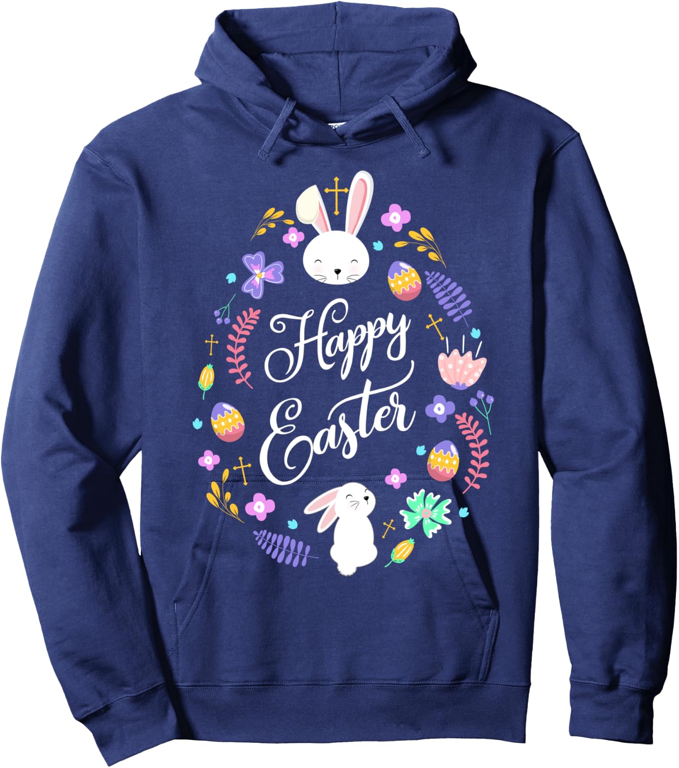 Happy Easter Christian Women Easter Gift Hoodie - Hoodie | Navy