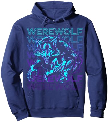 Werewolf Retro Hoodie - Hoodie | Navy