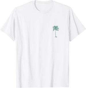 Vintage Hawaiian Palm Tree Beach Tropical Island Pocket Logo