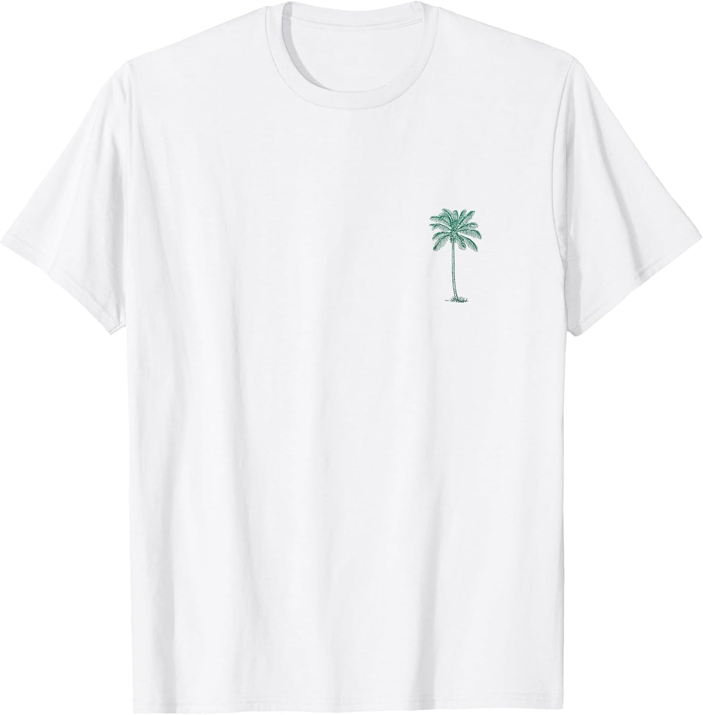 Vintage Hawaiian Palm Tree Beach Tropical Island Pocket Logo