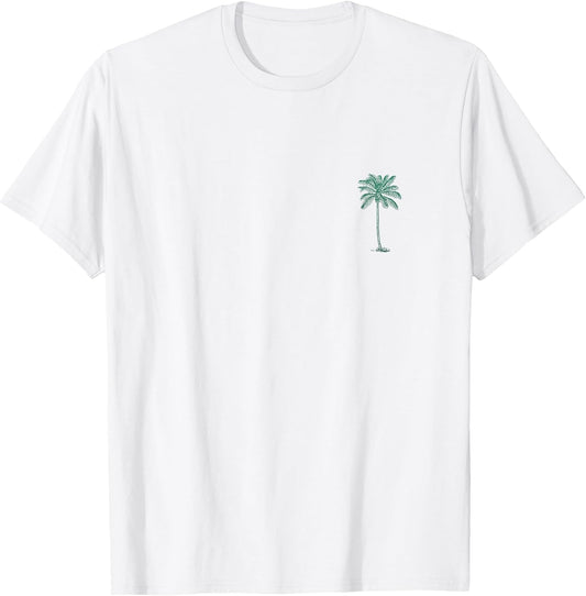 Vintage Hawaiian Palm Tree Beach Tropical Island Pocket Logo