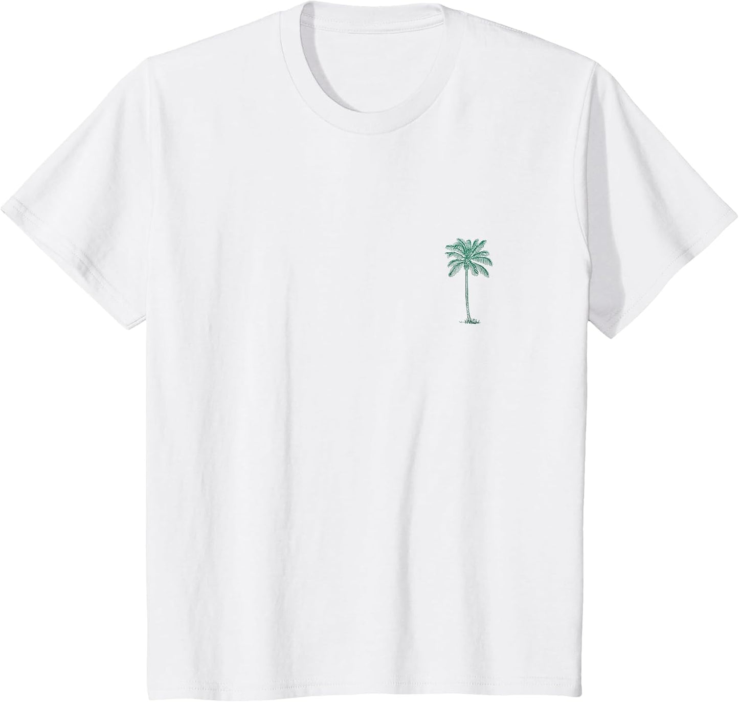 Vintage Hawaiian Palm Tree Beach Tropical Island Pocket Logo