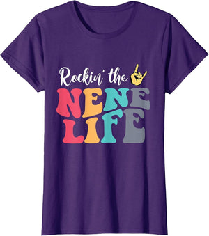 Retro Vintage Rockin' The Nene Life Birthday Mother's Day