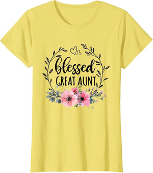 Blessed Great Aunt Shirt Floral Decor Mothers Day