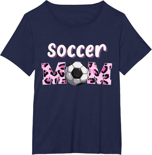 Soccer Mom Mama Soccer Lover Pink Leopard Cheetah Print Cute