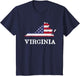 Virginia Map State American Flag 4th of July Pride