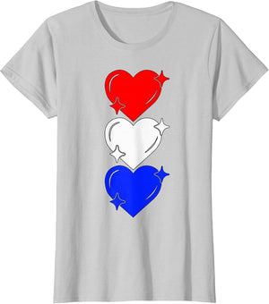 Red White Blue Heart Graphic Patriotic 4th of July