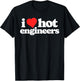 I Love Hot Engineers Funny 80s Vintage Heart