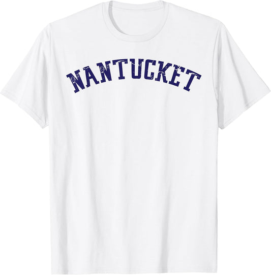 Classic Nantucket with Distressed Lettering Across Chest