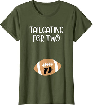 Tailgating for Two Football Game Day Pregnant Expecting Mom