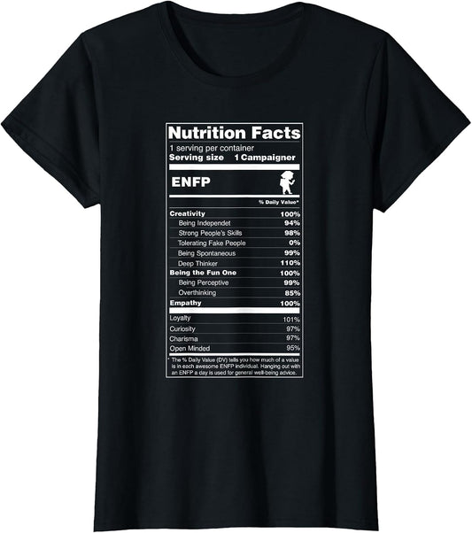ENFP Shirt The Campaigner Personality Nutrition Facts