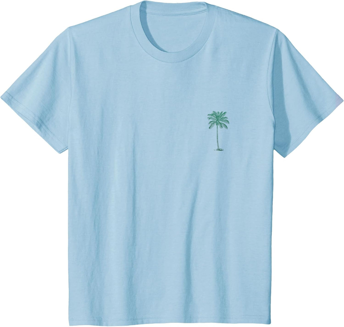 Vintage Hawaiian Palm Tree Beach Tropical Island Pocket Logo