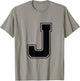 Letter J Big Bold Capital Varsity Alphabet Monogram