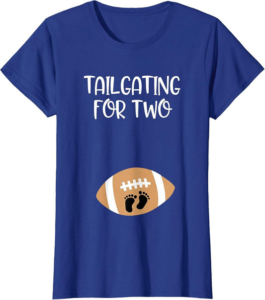 Tailgating for Two Football Game Day Pregnant Expecting Mom