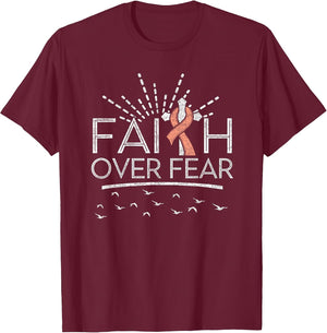 Faith Over Fear Peach Ribbon Endometrial Cancer