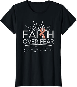Faith Over Fear Peach Ribbon Endometrial Cancer