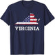 Virginia Map State American Flag 4th of July Pride