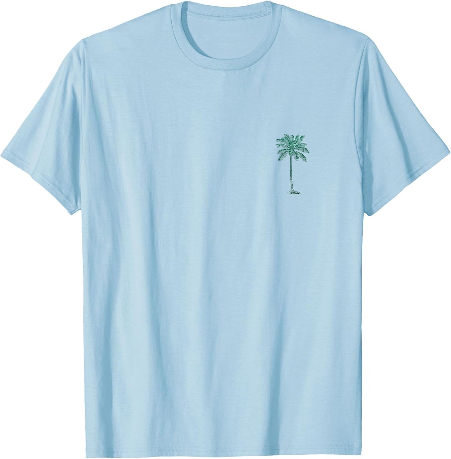 Vintage Hawaiian Palm Tree Beach Tropical Island Pocket Logo