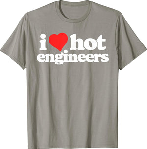 I Love Hot Engineers Funny 80s Vintage Heart