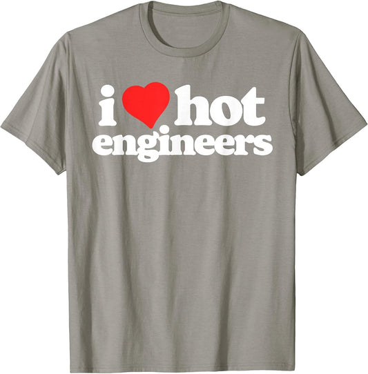 I Love Hot Engineers Funny 80s Vintage Heart