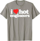 I Love Hot Engineers Funny 80s Vintage Heart