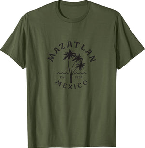 Retro Cool Mazatlan Palm Tree Novelty Art Surf Souvenir