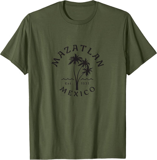 Retro Cool Mazatlan Palm Tree Novelty Art Surf Souvenir