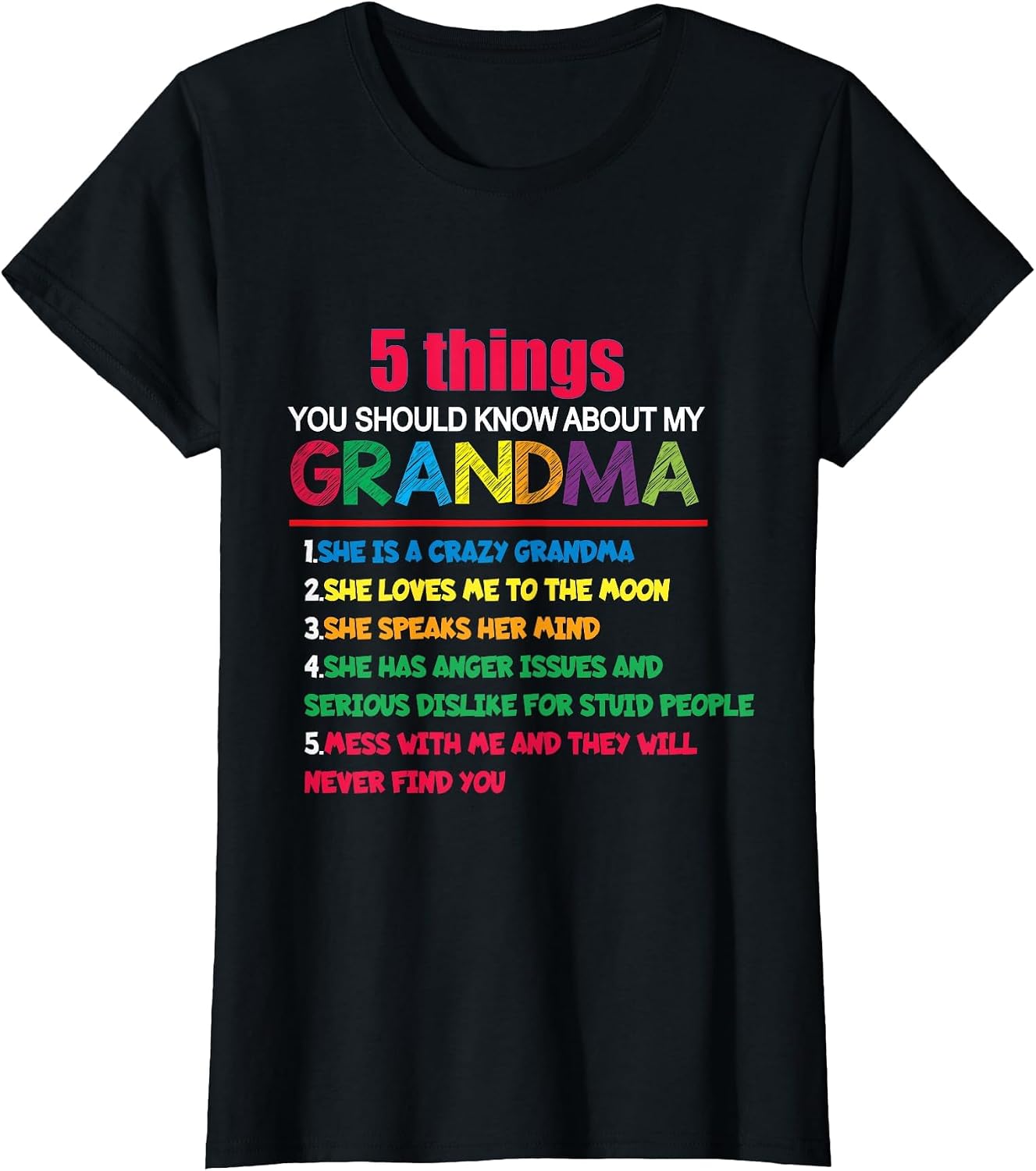 Funny 5 Things You Should Know About My Grandma Graphic