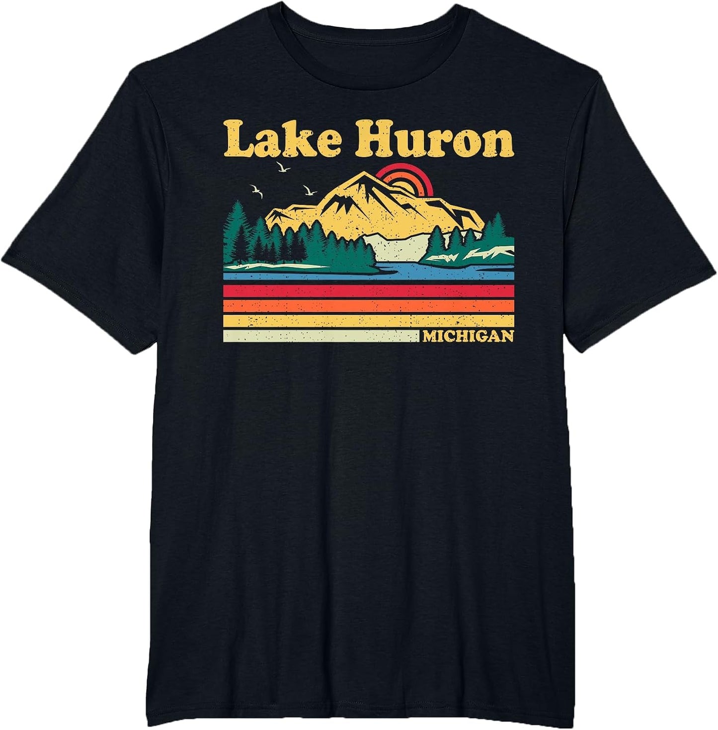 Vintage Retro Family Vacation Michigan Huron Lake