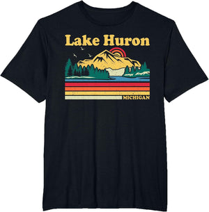 Vintage Retro Family Vacation Michigan Huron Lake