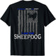 Patriotic Sheepdog, Wolves, and Sheep American Flag