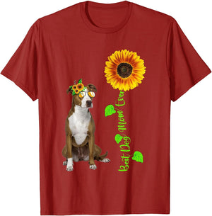 Sunflower Best Dog Mom Ever Funny Pitbull Dog Lovers