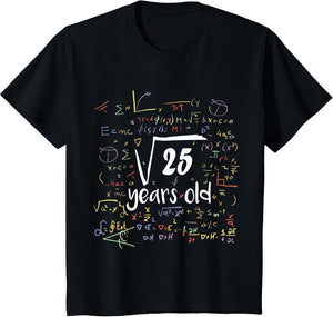 Square Root Of 25 - 5th Birthday 5 Year Old Math Bday