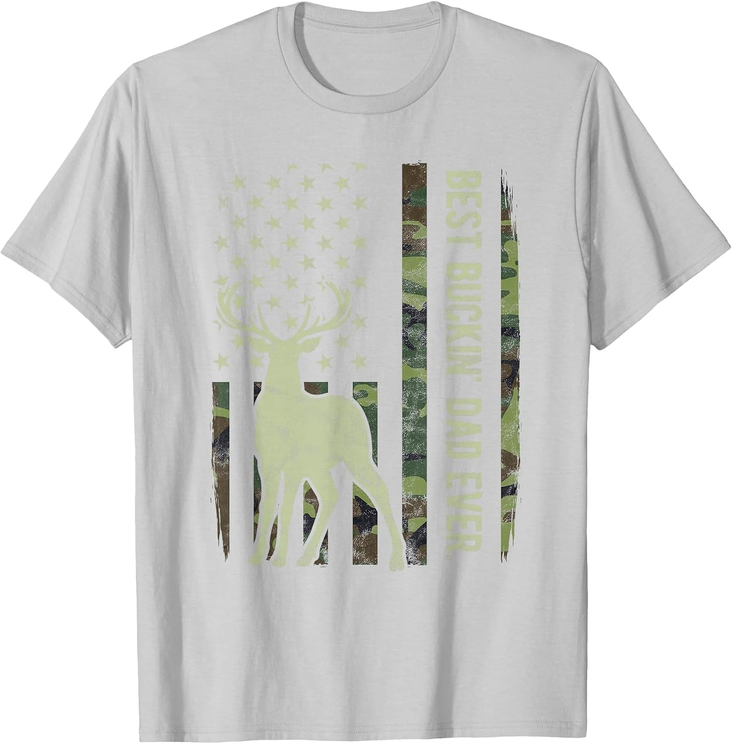 Best Buckin' Dad Camouflage American Flag Deer Hunting