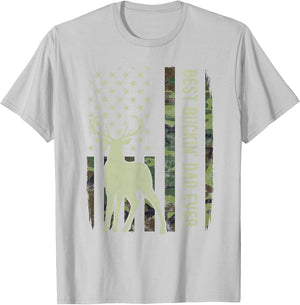 Best Buckin' Dad Camouflage American Flag Deer Hunting