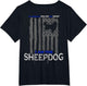 Patriotic Sheepdog, Wolves, and Sheep American Flag