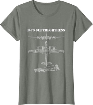 B-29 Superfortress Aircraft Schematic WW2 Bomber B29