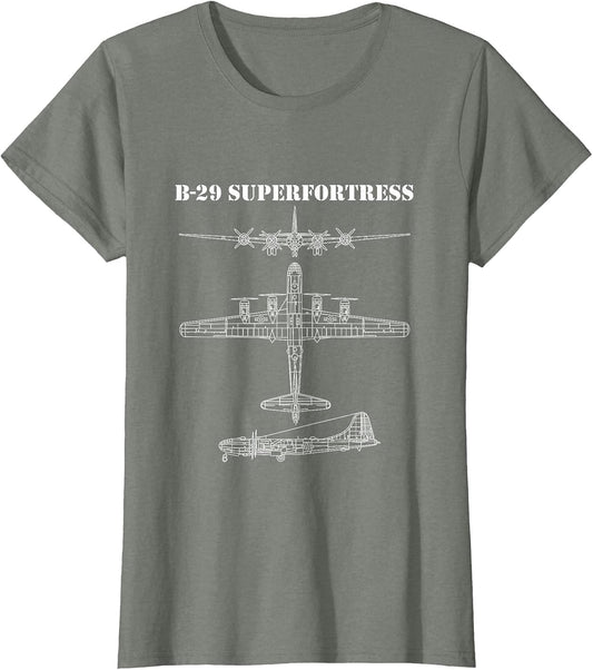 B-29 Superfortress Aircraft Schematic WW2 Bomber B29