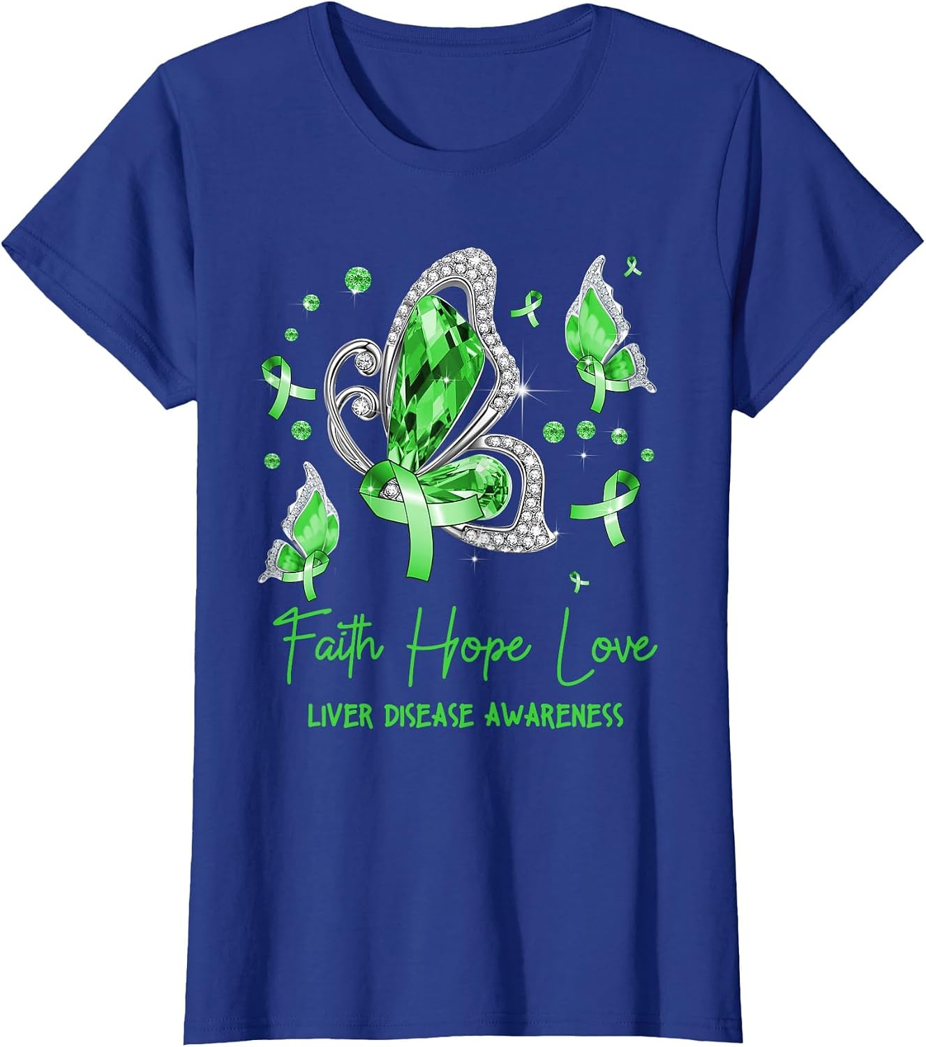 Faith Hope Love Butterfly Green Liver Disease Awareness