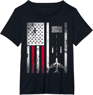 Vintage Airplane USA Flag Aviation Gift Pilot Veteran