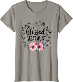Blessed Great Aunt Shirt Floral Decor Mothers Day
