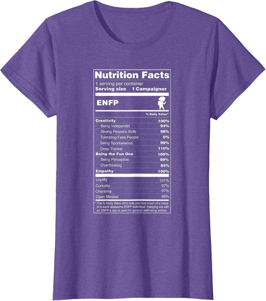 ENFP Shirt The Campaigner Personality Nutrition Facts