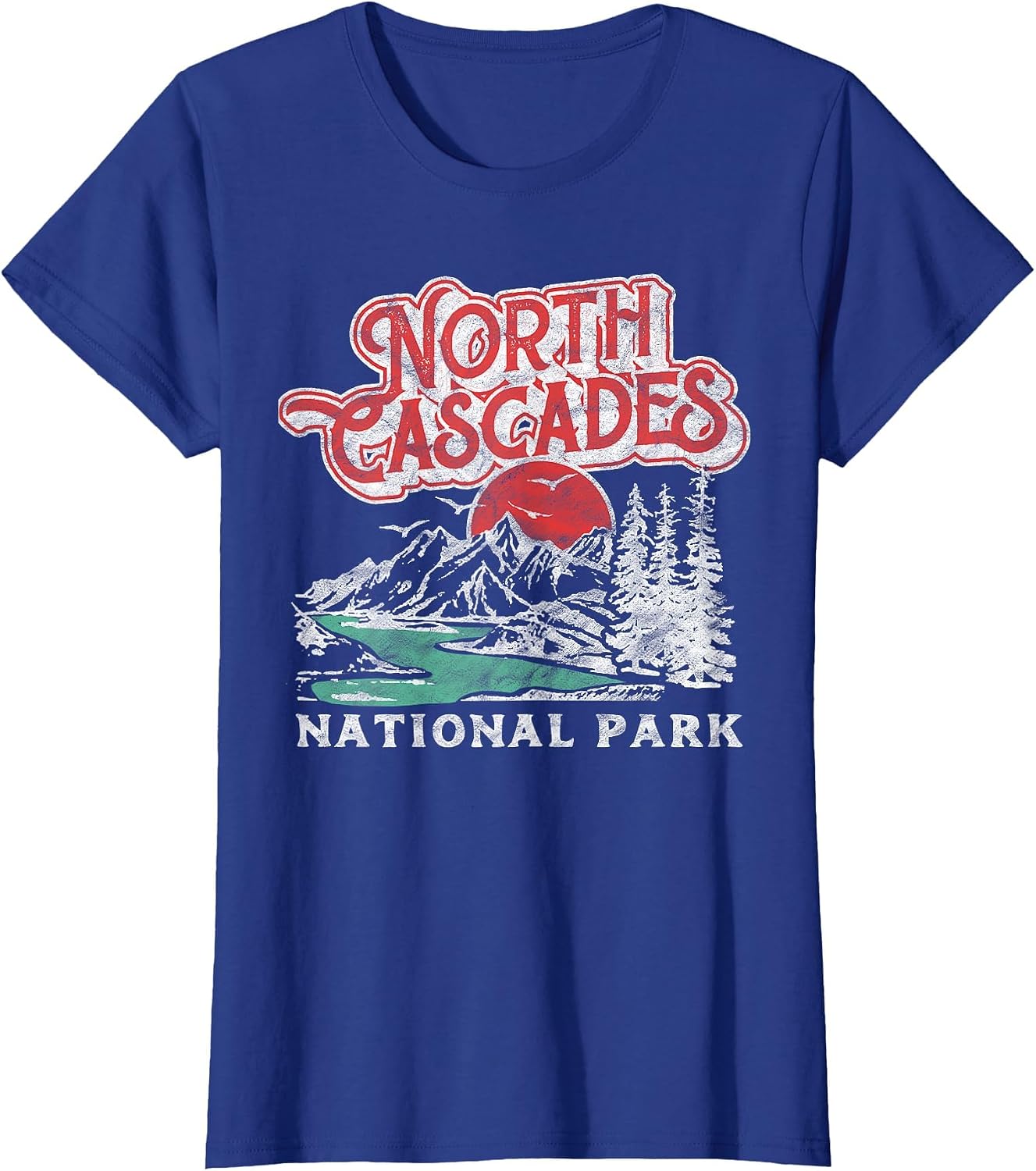 North Cascades National Park Retro 80's Mountains Distressed