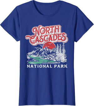 North Cascades National Park Retro 80's Mountains Distressed