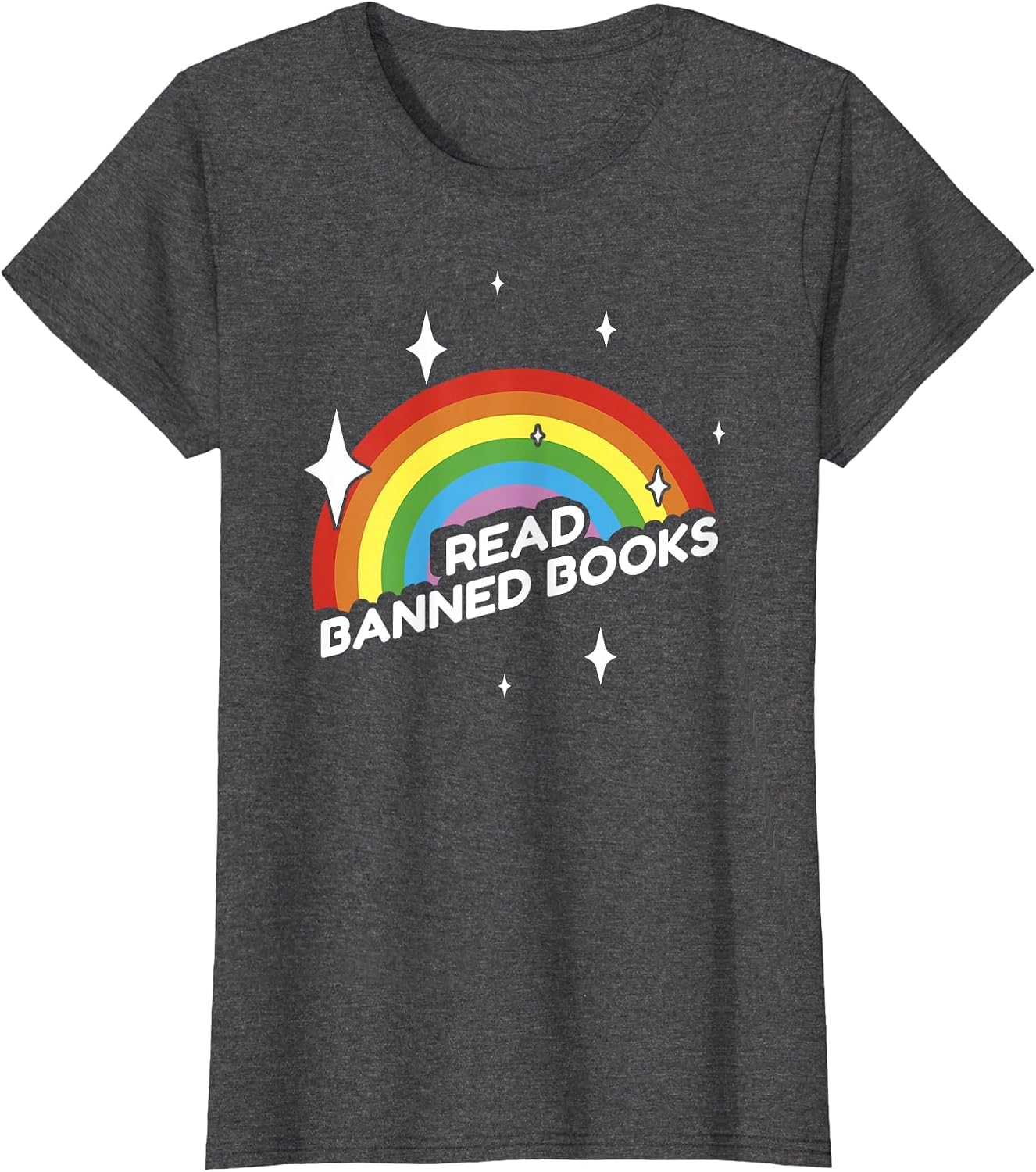 Read Banned Books Funny Sarcastic Rainbow Library School USA