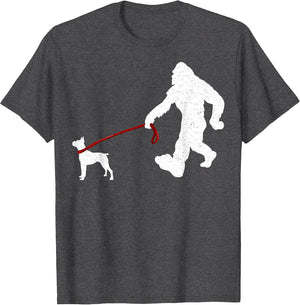 Funny Bigfoot Walking with Boxer Dog - Bigfoot Boxer Lover