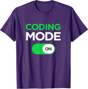 Funny Coding T Shirt Code Mode On Gift Kids, Men, Women
