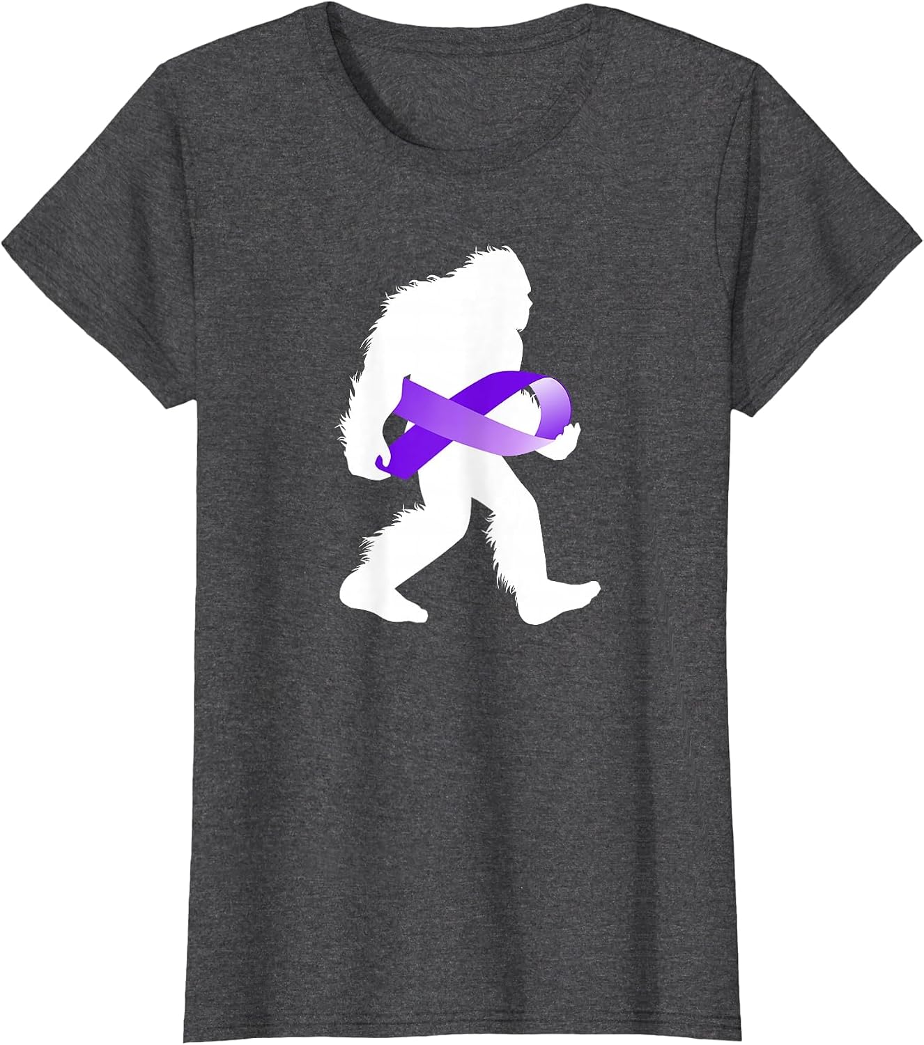 Bigfoot Pancreatic Cancer Awareness Purple Ribbon Sasquatch