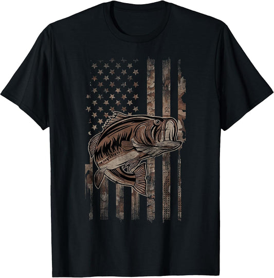 Camo American Flag Fishing - for Largemouth Bass Fisher
