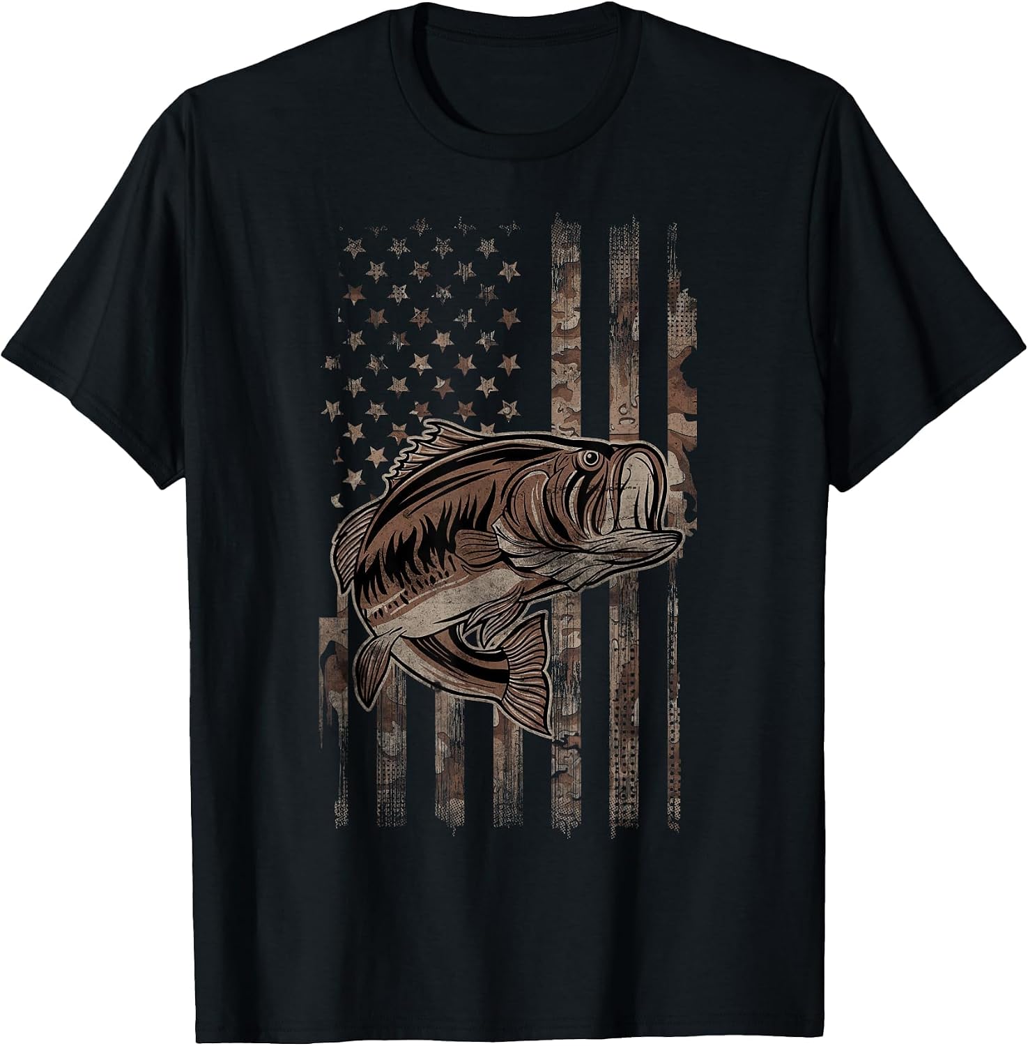 Camo American Flag Fishing - for Largemouth Bass Fisher